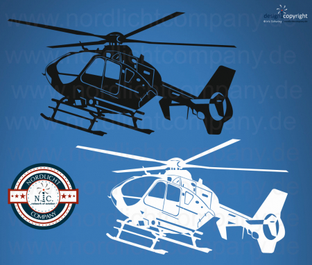 EC 135 H135 Aufkleber, Hubschrauber Aufkleber Luftfahrt Aufkleber Flugzeug Aufkleber