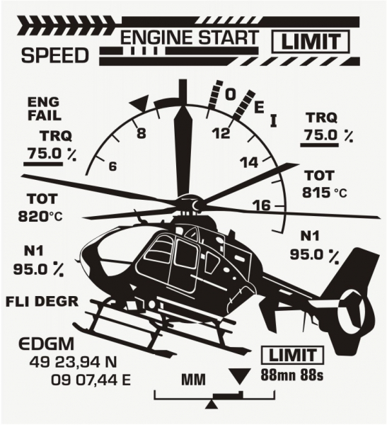EC135 Helicopter Wandtattoo, Helicopter Wandtattoo, Hubschrauber Wandtattoo